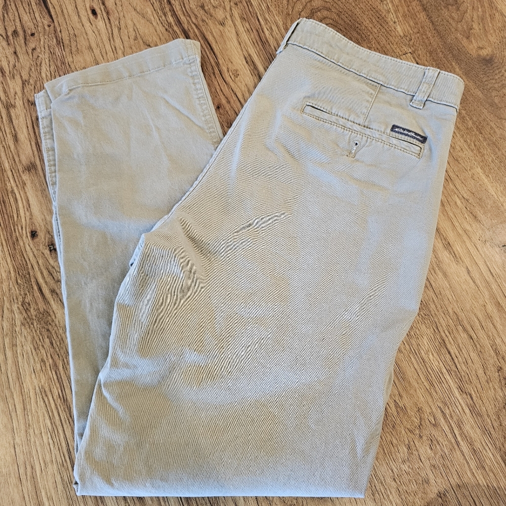 Eddie Bauer Khaki Pants Flat Front Casual